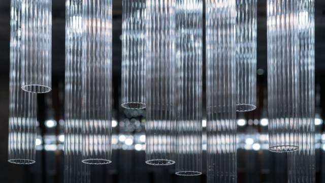 series of ridged glass tubes